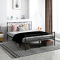 Metal Queen Platform Bed Frame with Headboard, Steel Slat Support, Underbed Storage, No Box Spring Needed, Easy Assembly