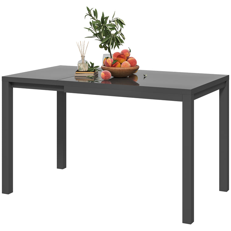 33.5"-49.2" Extendable Dining Table with Glass Top