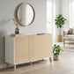 Sideboard Buffet Cabinet, 47" Modern Kitchen Storage Cabinet with 6 Compartments, Soft-Close Doors, Natural Wood Effect
