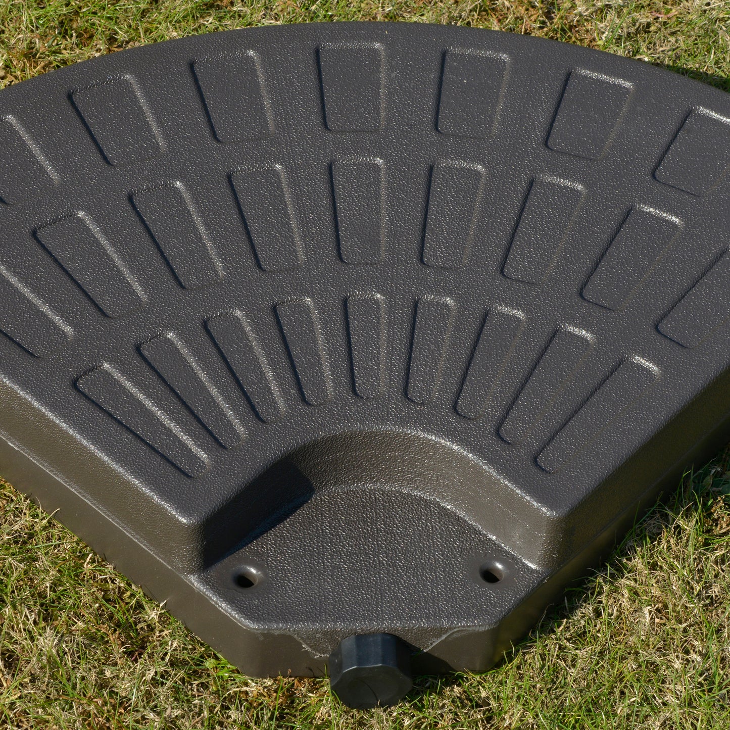 4-Piece Cantilever Offset Patio Umbrella Circular Base Stand w/Carry Handles, Water & Sand Filled