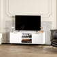 TV Stand with Storage for 55 Inch TV, Modern TV Cabinet with 2 Open Shelves and 2 Cabinets for Living Room, White