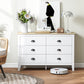 Chest of Drawers with Quiet Slides, Modern 6 Drawer Dresser for Bedroom, Closet, Living Room, Entryway, White