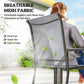 Stackable Patio Chairs Set of 4, Outdoor Dining Chairs with All Weather Breathable Mesh and Armrests, Grey