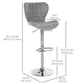 Set of 2 Counter Height Bar Stools Swivel Stool Height Adjustable Bar Chairs with Footrest for Kitchen Dining Home Pub, Grey