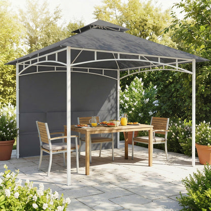10' x 10' Dark Grey Patio Gazebo with Storage & Hook