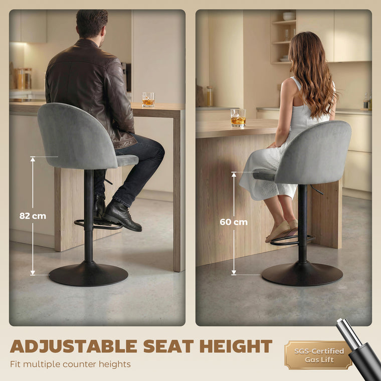 Swivel Counter Height Bar Stools Set of 2 with Footrest