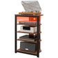 TV Stand for TVs up to 29", Entertainment Center with 4-Tier Storage Shelves and LED Lights for Living Room