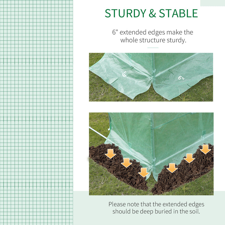 19.7' x 9.8' x 6.6' Green Walk-In Greenhouse with Windows & Door