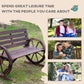 42" Wood Wagon Wheel Bench Garden Loveseat Rustic Seat Relaxing Lounge Chair Outdoor Decorative Seat Park Decor, Brown