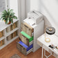 3 Drawer Filing Cabinet, Farmhouse File Cabinet with Lock, Adjustable Hanging Rails for A4 Letter Size Files, White