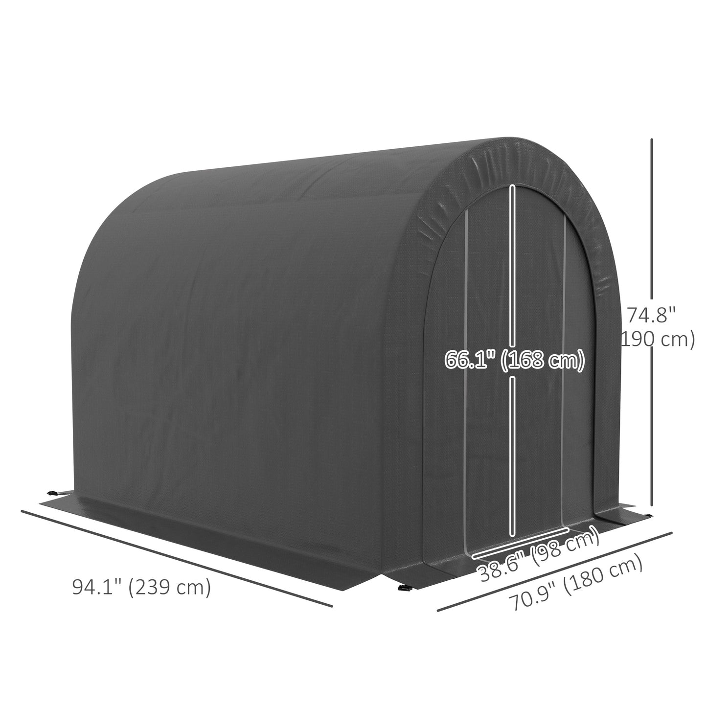 Outdoor Storage Shed, Heavy Duty Galvanized Steel Portable Shed for Bike, Motorcycle, Garden Tools, Black