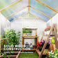 6.6 x 6ft Polycarbonate Greenhouse Wooden Green House with Thickened Polycarbonate Sheets, Lockable Door, Brown