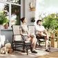 Patio Glider Rocking Chair 2 Person Outdoor Loveseat Rocker Garden Furniture Bench, Black
