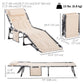 Folding Chaise Lounge Chair, Outdoor Padded Reclining Chair with 5-position Adjustable Backrest, Pillow and Pocket for Patio, Deck, Beach, Lawn and Sunbathing, Black