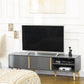 TV Stand for TVs up to 55", TV Cabinet with Shelves and Cable Holes, Entertainment Unit for Living Room, Dark Grey