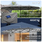 173" Double-Sided Sun Umbrella Garden Parasol Patio Sun Shade Outdoor with LED Solar Light, No Base Included, Dark Gre