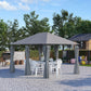 13'x 10' Soft-top Steel Patio Gazebo Canopy Party Tent with 6 Removable Curtains and Drainage Holes, Grey