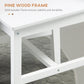 Dining Chairs Set of 2, Kitchen Chair with Slat Back, Pine Wood Structure for Living Room and Dining Room, White