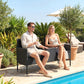 Patio Furniture w/ Mid-Table PE Rattan Loveseat w/ Cushion, Black