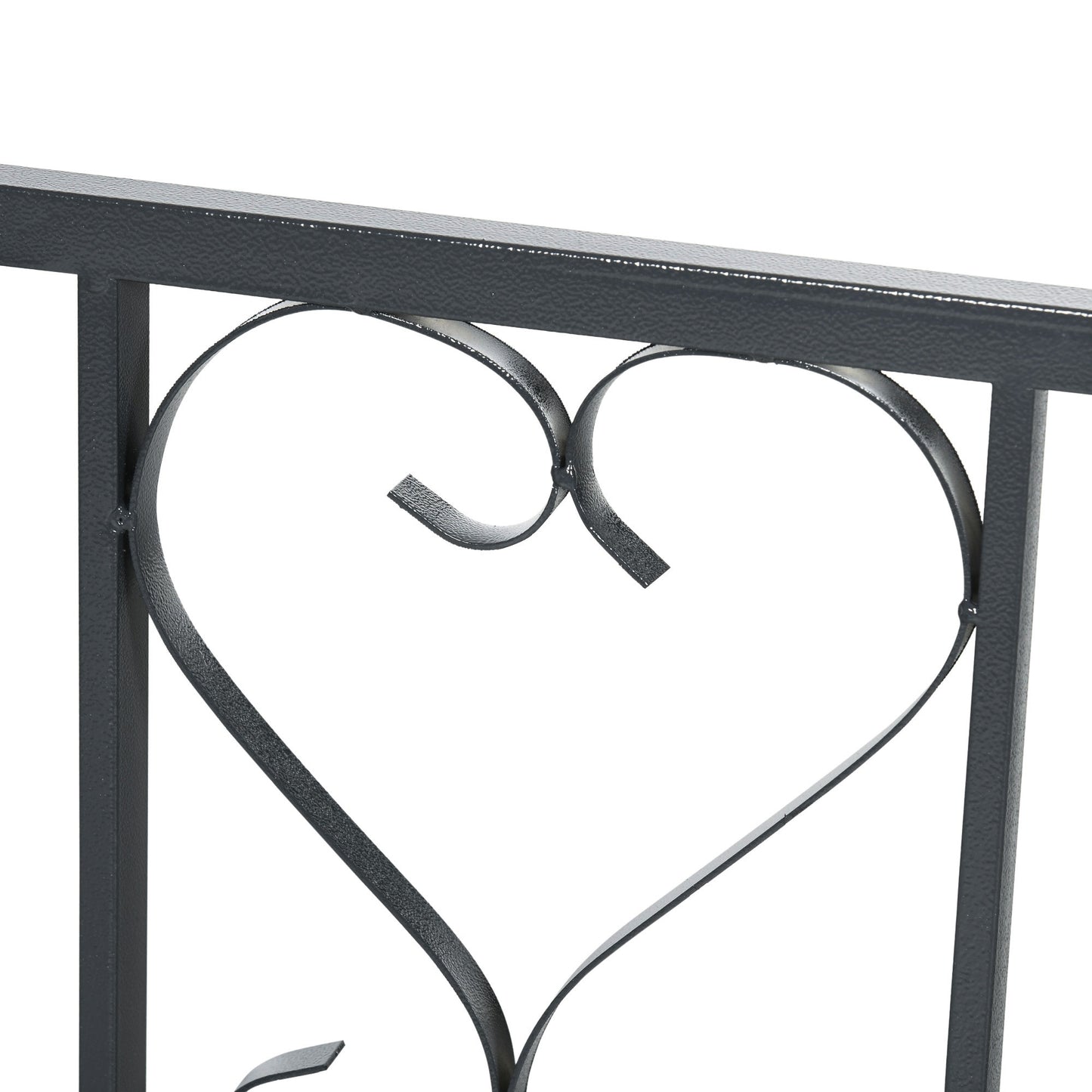 6.7 FT Steel Garden Arch with Gate Outdoor Courtyard Arbor for Climbing Vine Plants Lawn Backyard Decoration Dark Grey
