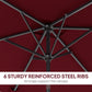 6.6x9.6ft Rectangle Aluminum Tilt Patio Umbrella, Garden Market Parasol, Outdoor Sunshade Canopy with Crank, Wine Red