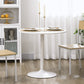 Modern Kitchen Table for 2 People, Round Dining Table with Steel Base for Living Room, Dining Room, White