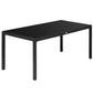 Rectangular Outdoor Dining Table for 8 People with Tempered Glass Top and Aluminum Frame, Black 70.9" x 31.5" x 28.3"