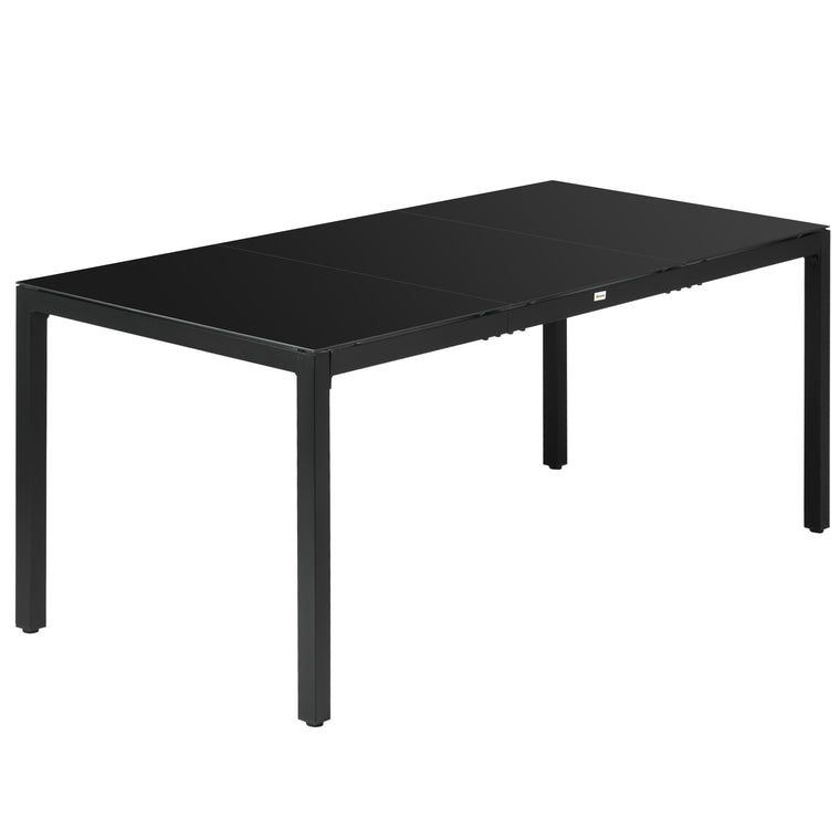 70.9" Rectangular Dining Table for 8, Glass Top