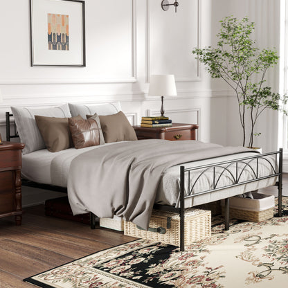 Full Metal Platform Bed Frame with Headboard
