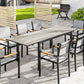 63"-94.5" Extendable Patio Dining Table for 6-8 Person, Outdoor Dining Table with Aluminium Edging, Steel Frame, Grey