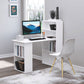 Modern Computer Desk with Storage Shelves, 47" Writing Table Workstation with Bookshelf for Home Office, White