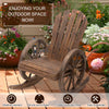 Carbonized Wooden Wagon Rocking Chair with Wheel Arms