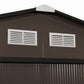 9.1'x6.4'x6.3' Garden Storage Shed w/ Foundation Kit Metal Tool Storage House w/ Double Doors Brown