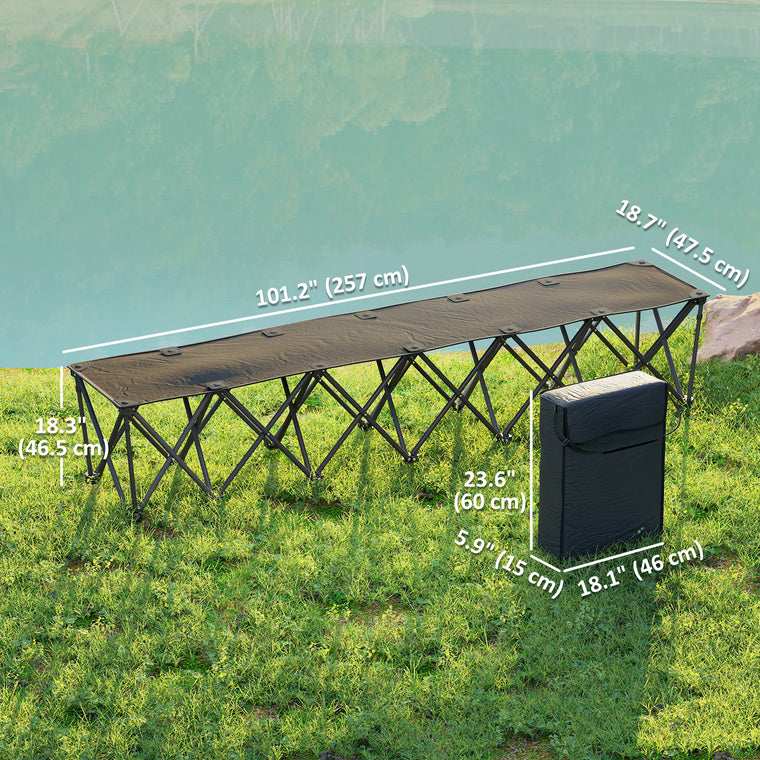 Portable 6-Seater Folding Team Bench with Carry Bag