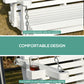 2 Seater Porch Swing Wooden Patio Swing Chair Seat with Cup Holder and Chains Outdoor Swing Bench for Garden Yard, White