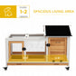 Rabbit Cage with Wheels, Ramp, Run, Tray for Indoor Outdoor, Suitable for Rabbit, Guinea Pig, Yellow