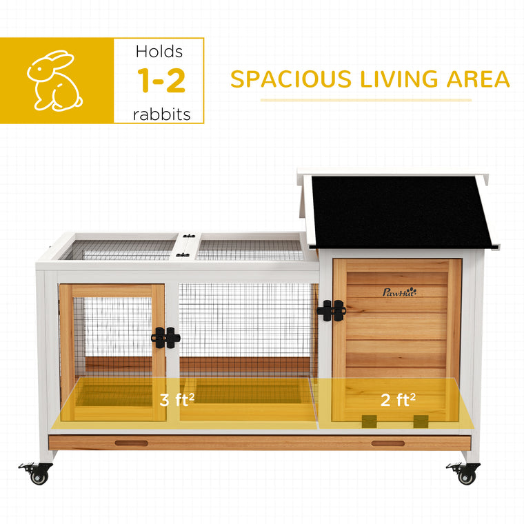 Yellow Rabbit Cage with Wheels, Ramp & Run
