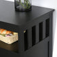 Kitchen Sideboard, Buffet Cabinet, Wooden Storage Console Table with 2-Level Cabinet and Open Shelf, Black
