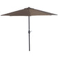 9ft Half Round Umbrella Outdoor Patio Garden Balcony Parasol Window Sun Shade w/ 5 Ribs Coffee
