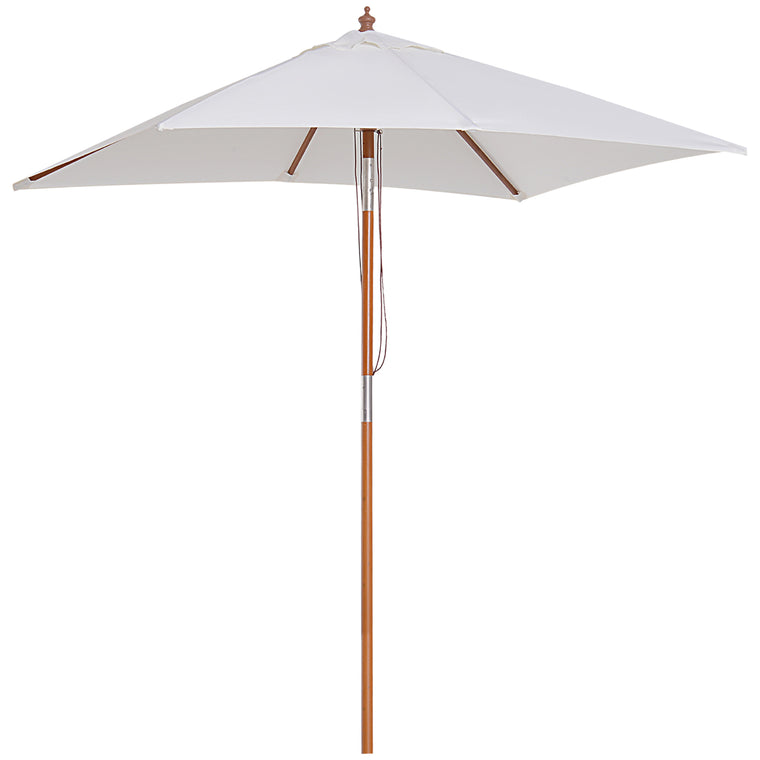 6.6x5ft Cream White Fir Wood Market Parasol with Tilt