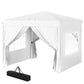 10' x 10' Pop-Up Canopy Tent with Sidewalls, Height-Adjustable, Carry Bag Included, for Outdoor, Garden, Patio, White