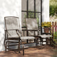 Patio Glider Rocking Chair 2 Person Outdoor Loveseat Rocker Garden Furniture Bench, Flaxen