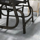 3PCs Gliding Rocking Chair & Bistro Tea Table Set, Grey