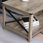 Industrial Coffee Table, Cocktail Table with Bottom Storage Shelf, Metal X-Bar for Living Room Bedroom
