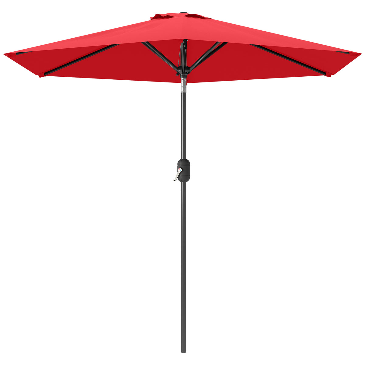 Wine Red Patio Sun Umbrella with 6 Ribs