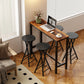 Set of 4 Foldable Barstools, Counter Height Bar Stools with Footrest and Steel Legs for Kitchen Island, Black