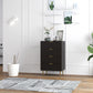 Modern Chest of Drawers 4 Drawer Dresser for Bedroom with Gold Legs and Handles, Black
