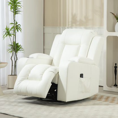 Swivel Massage Recliner Rocker with Cup Holders