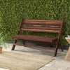 Foldable Wooden Garden Bench with Slatted Backrest