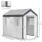 8' x 6' x 7.5' Heavy-duty Walk-in Greenhouse Outdoor Vegetable Plants Growing Warm House Seed Plant Growth Tent Polytunnel Shelter White